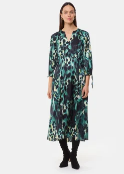 Green Misty Leopard Print Dress