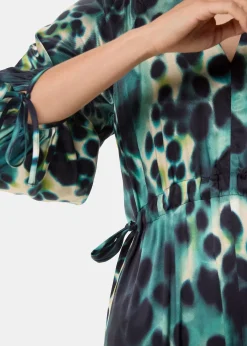 Green Misty Leopard Print Dress