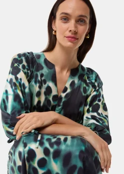 Green Misty Leopard Print Dress