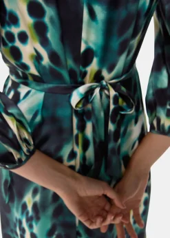 Green Misty Leopard Print Dress