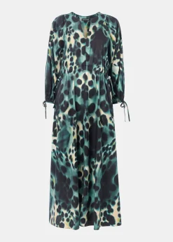 Green Misty Leopard Print Dress