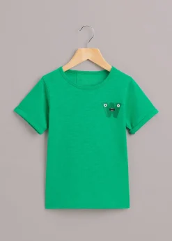 Green Monster Embroidered T Shirt