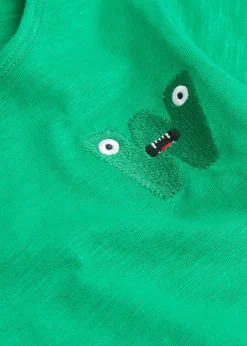Green Monster Embroidered T Shirt