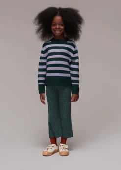 Green Rib Knit Marl Flare