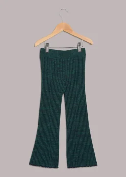 Green Rib Knit Marl Flare