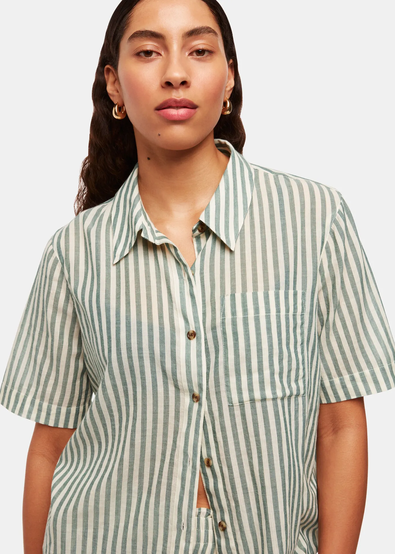 Green Stripe Beach Shirt