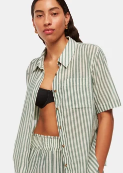 Green Stripe Beach Shirt