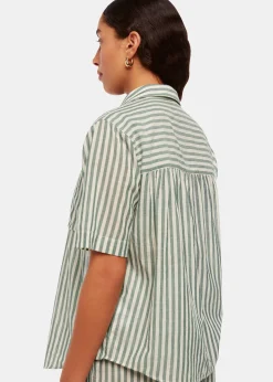 Green Stripe Beach Shirt