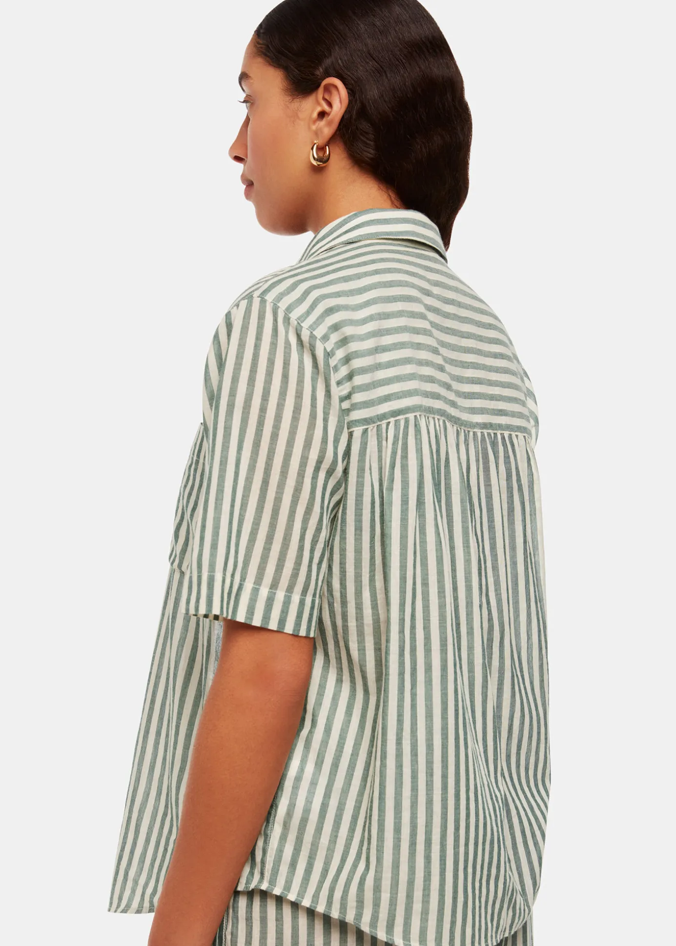 Green Stripe Beach Shirt