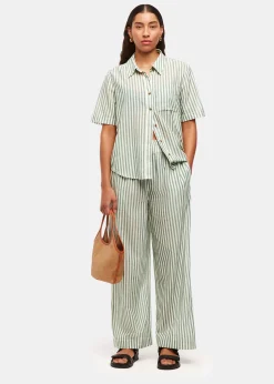 Green Stripe Beach Shirt