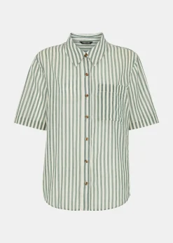 Green Stripe Beach Shirt
