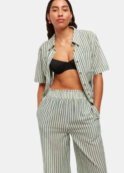 Green Stripe Beach Trouser