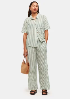 Green Stripe Beach Trouser