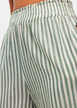 Green Stripe Beach Trouser