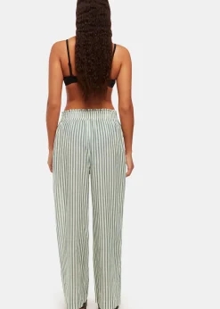 Green Stripe Beach Trouser
