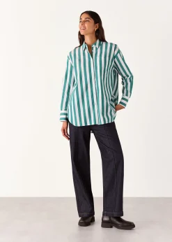 Green Stripe Oversized Shirt
