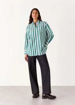 Green Stripe Oversized Shirt
