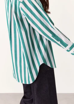 Green Stripe Oversized Shirt