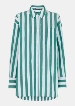 Green Stripe Oversized Shirt
