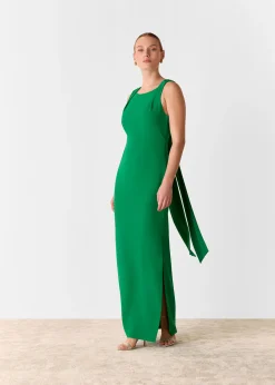 Green Tie Back Maxi Dress