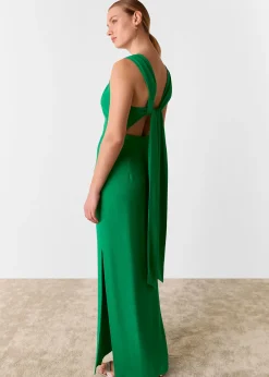 Green Tie Back Maxi Dress