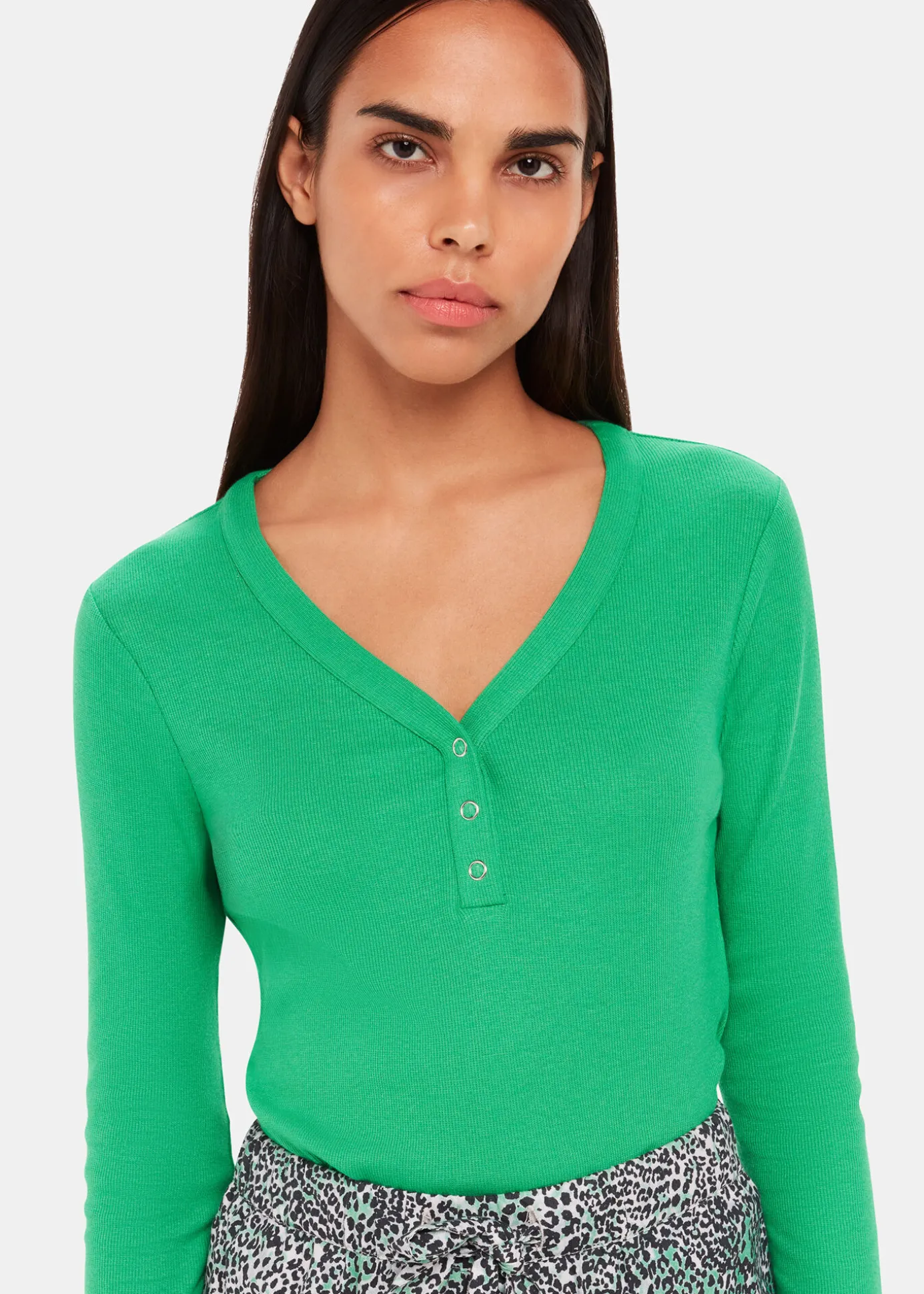 Green V Neck Pyjama Top