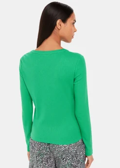 Green V Neck Pyjama Top