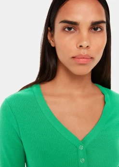 Green V Neck Pyjama Top