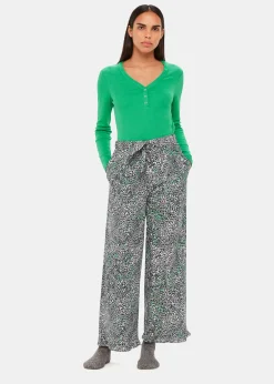 Green V Neck Pyjama Top