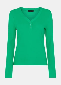 Green V Neck Pyjama Top