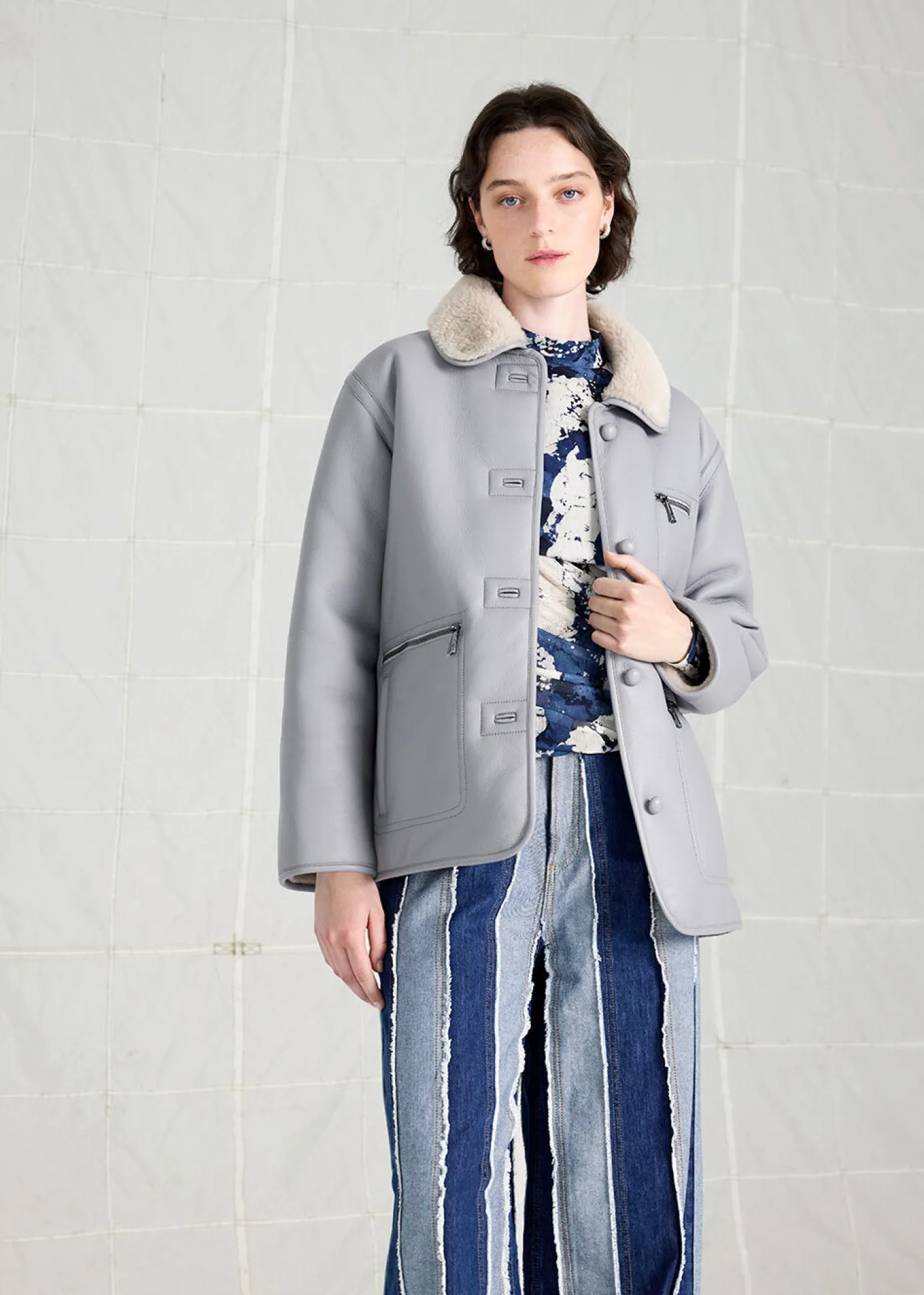 Grey Angelina Faux Fur Jacket