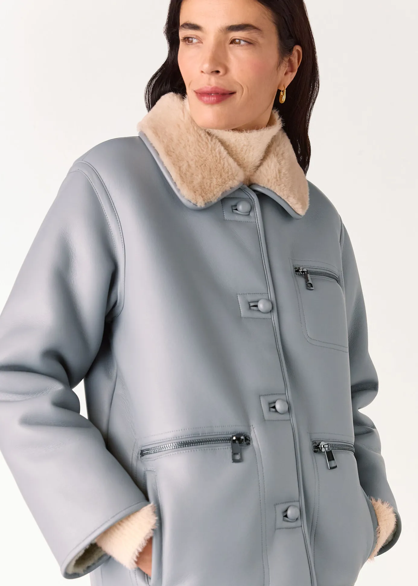 Grey Angelina Faux Fur Jacket