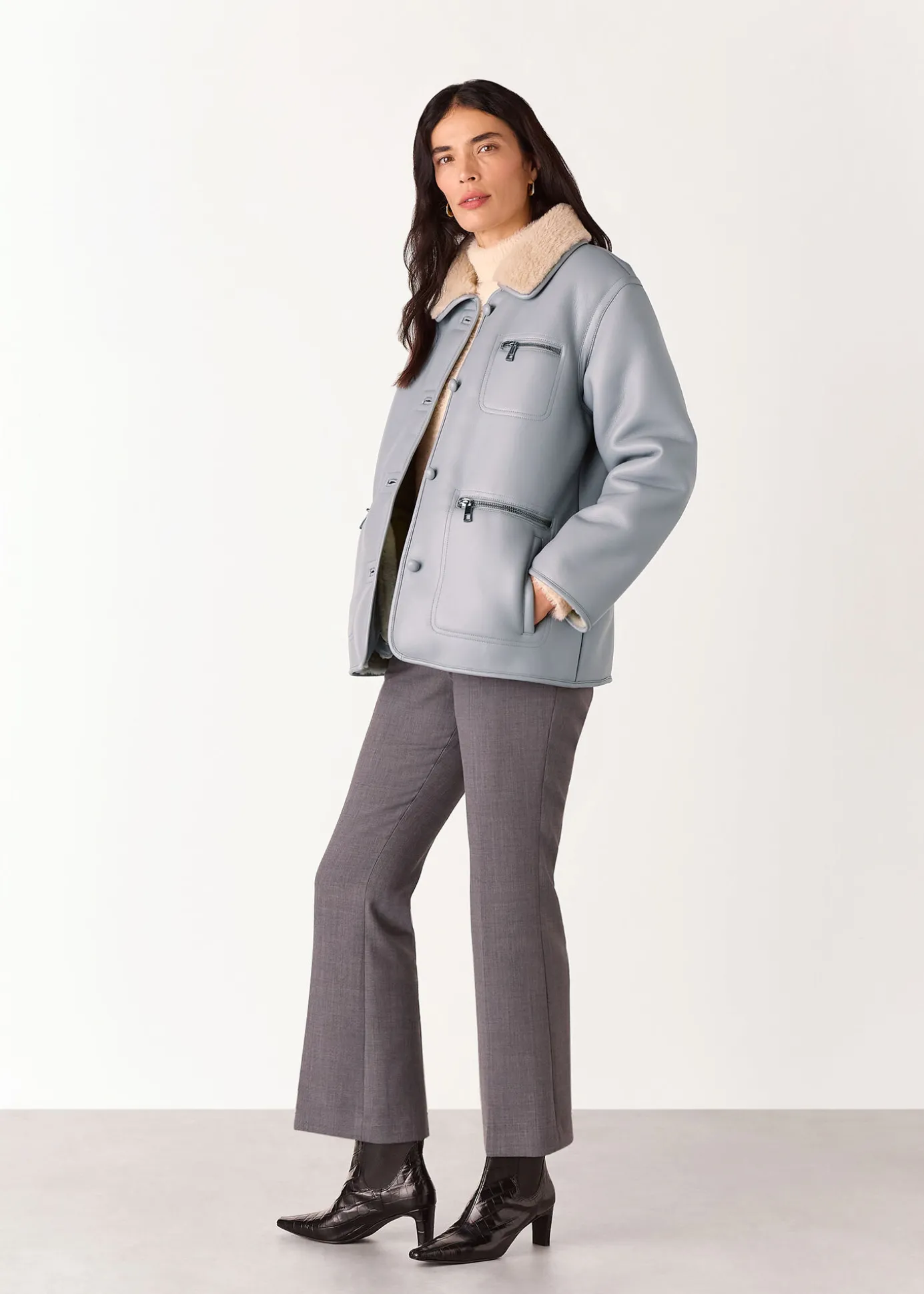 Grey Angelina Faux Fur Jacket