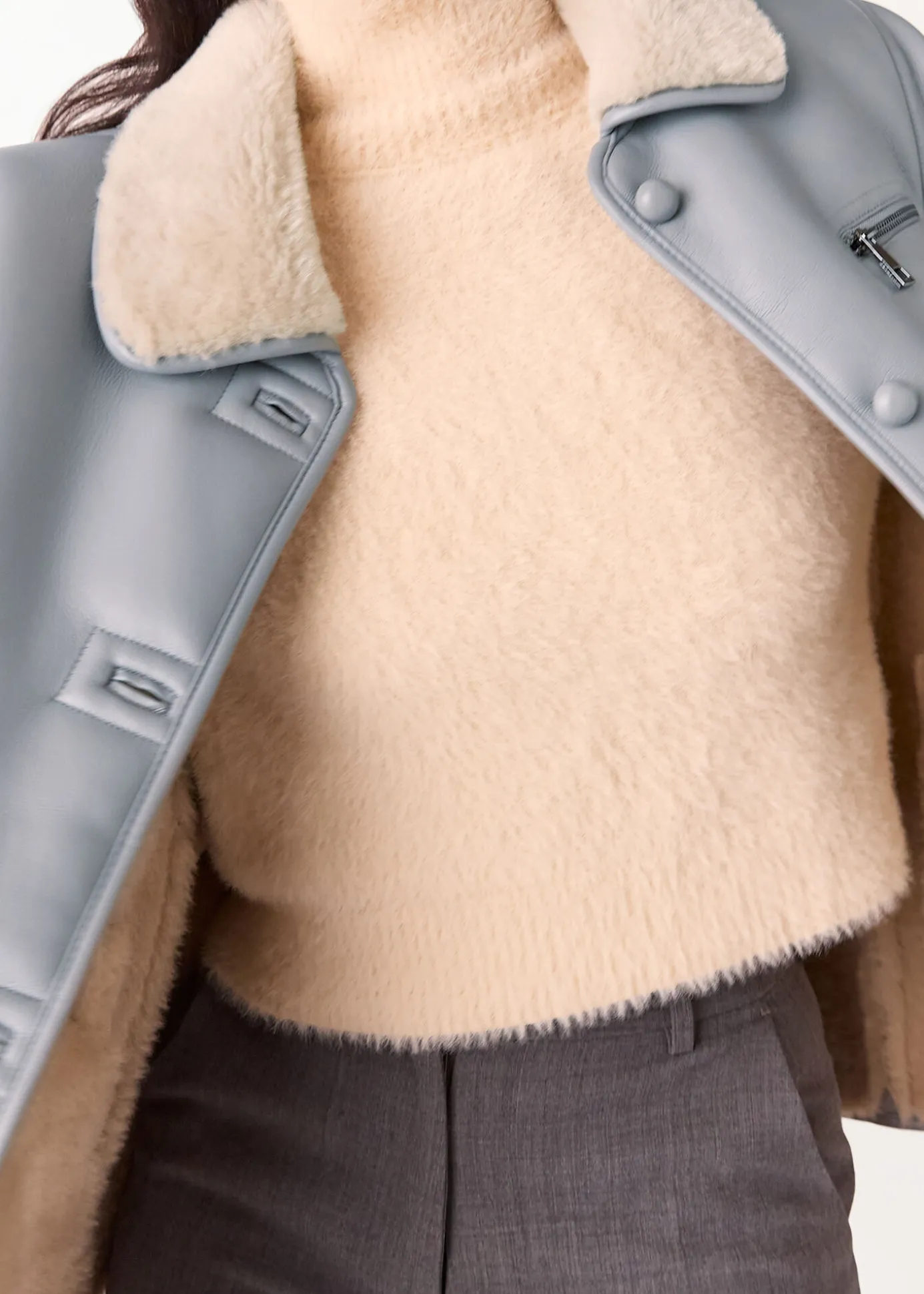 Grey Angelina Faux Fur Jacket