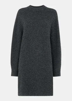 Grey Ava Round Neck Knitted Dress