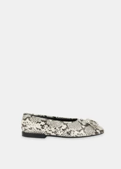 Grey Cilou Tassel Snake Ballet Pump