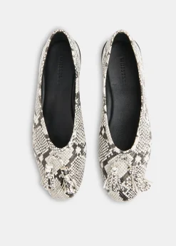 Grey Cilou Tassel Snake Ballet Pump
