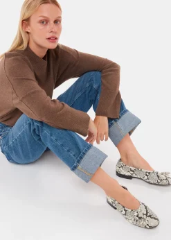 Grey Cilou Tassel Snake Ballet Pump
