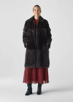 Grey Cosma Shearling Coat