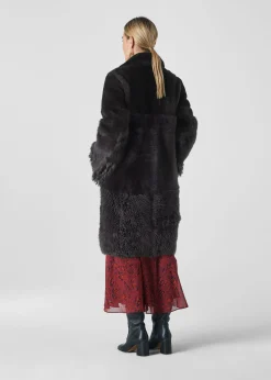Grey Cosma Shearling Coat