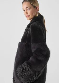 Grey Cosma Shearling Coat
