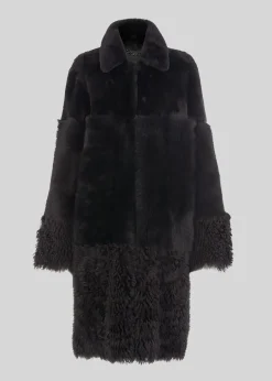 Grey Cosma Shearling Coat