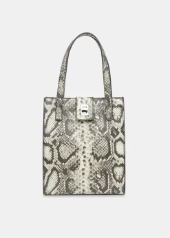 Grey Eben Snake Mini Turn Lock Tote