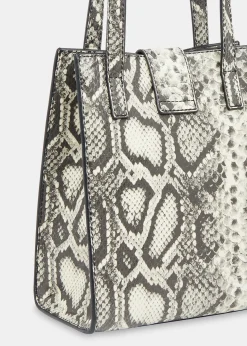 Grey Eben Snake Mini Turn Lock Tote