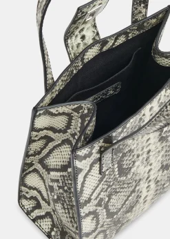 Grey Eben Snake Mini Turn Lock Tote