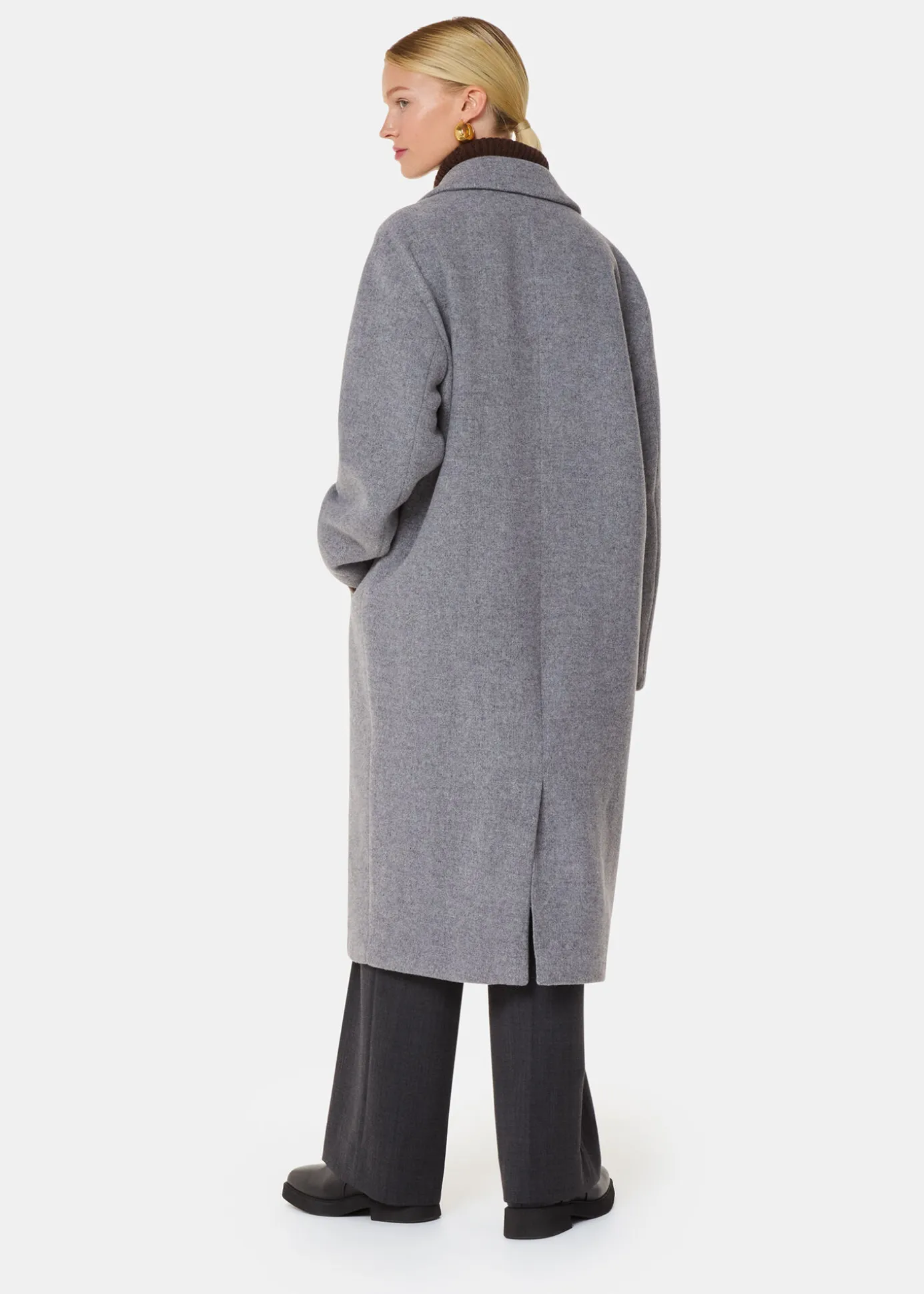 Grey Eliza Double Breasted Coat