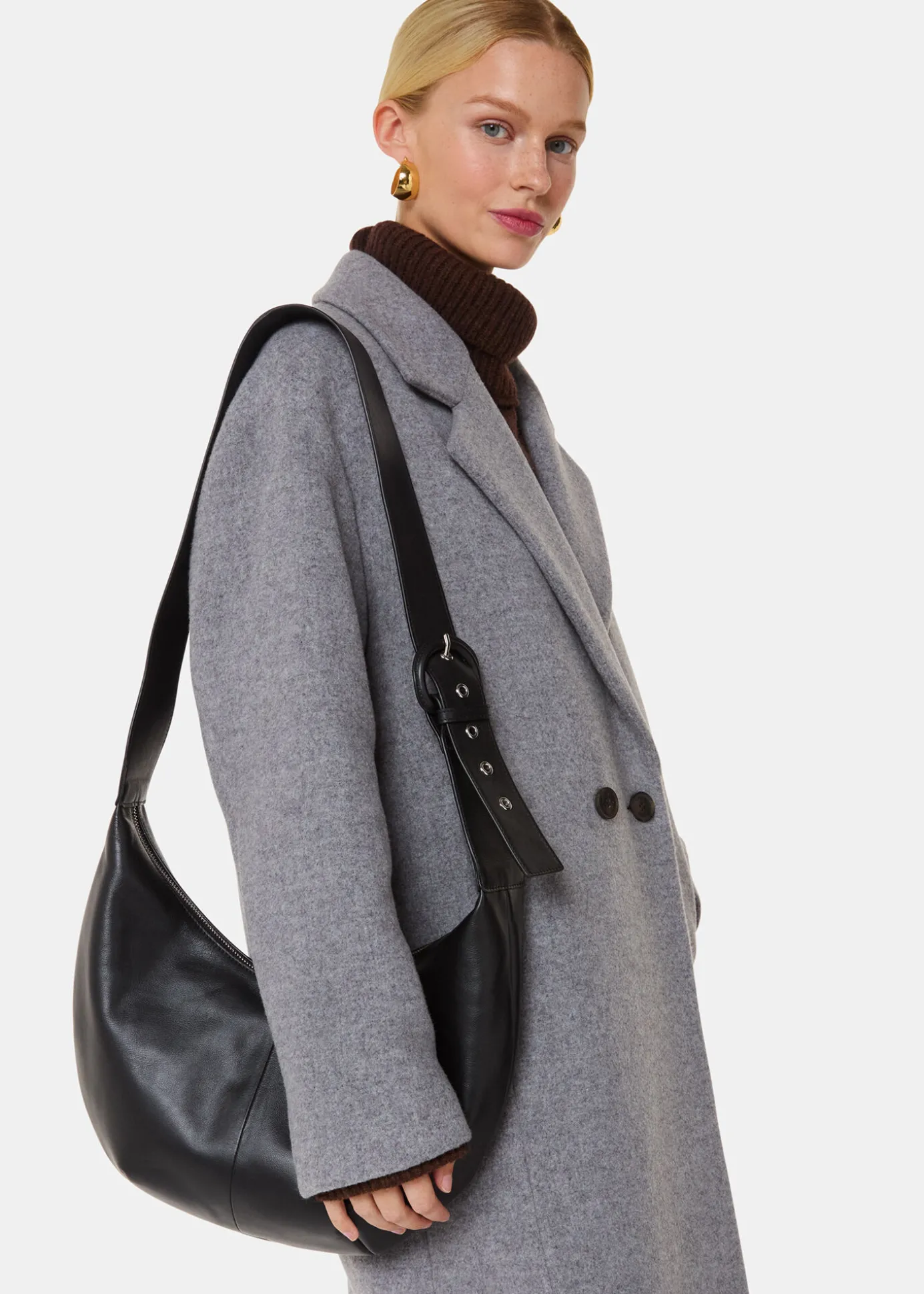 Grey Eliza Double Breasted Coat