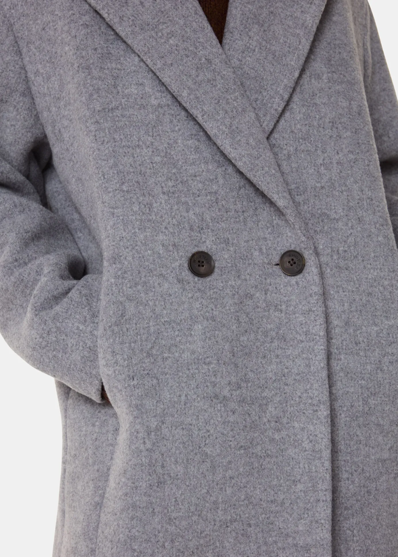 Grey Eliza Double Breasted Coat