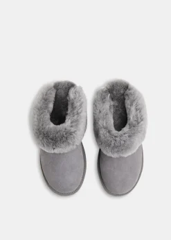 Grey Emilia Cuff Slipper