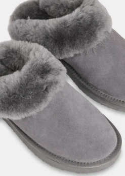 Grey Emilia Cuff Slipper